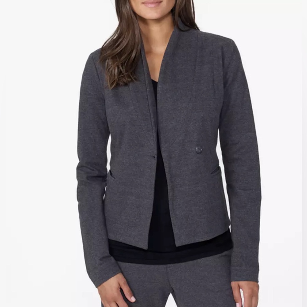 James Perse Clean Jersey Blazer Heather Charcoal Size 2 NWT